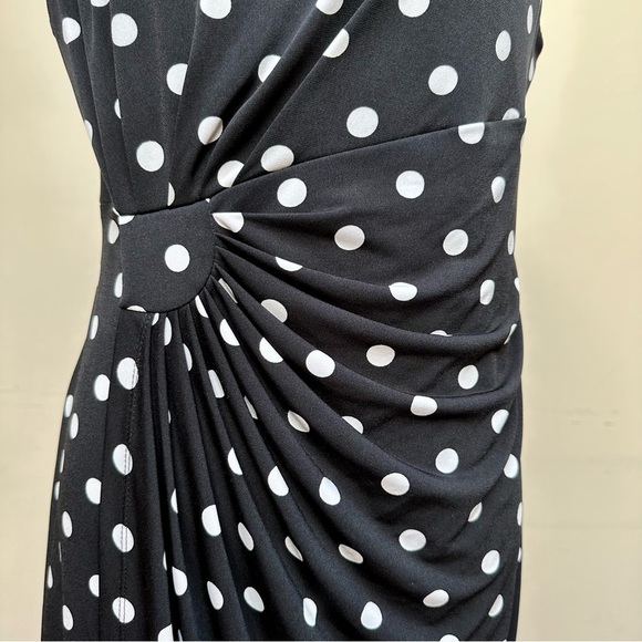 Connected Apparel polka dot black & white midi dress size 10 - Picture 3 of 7